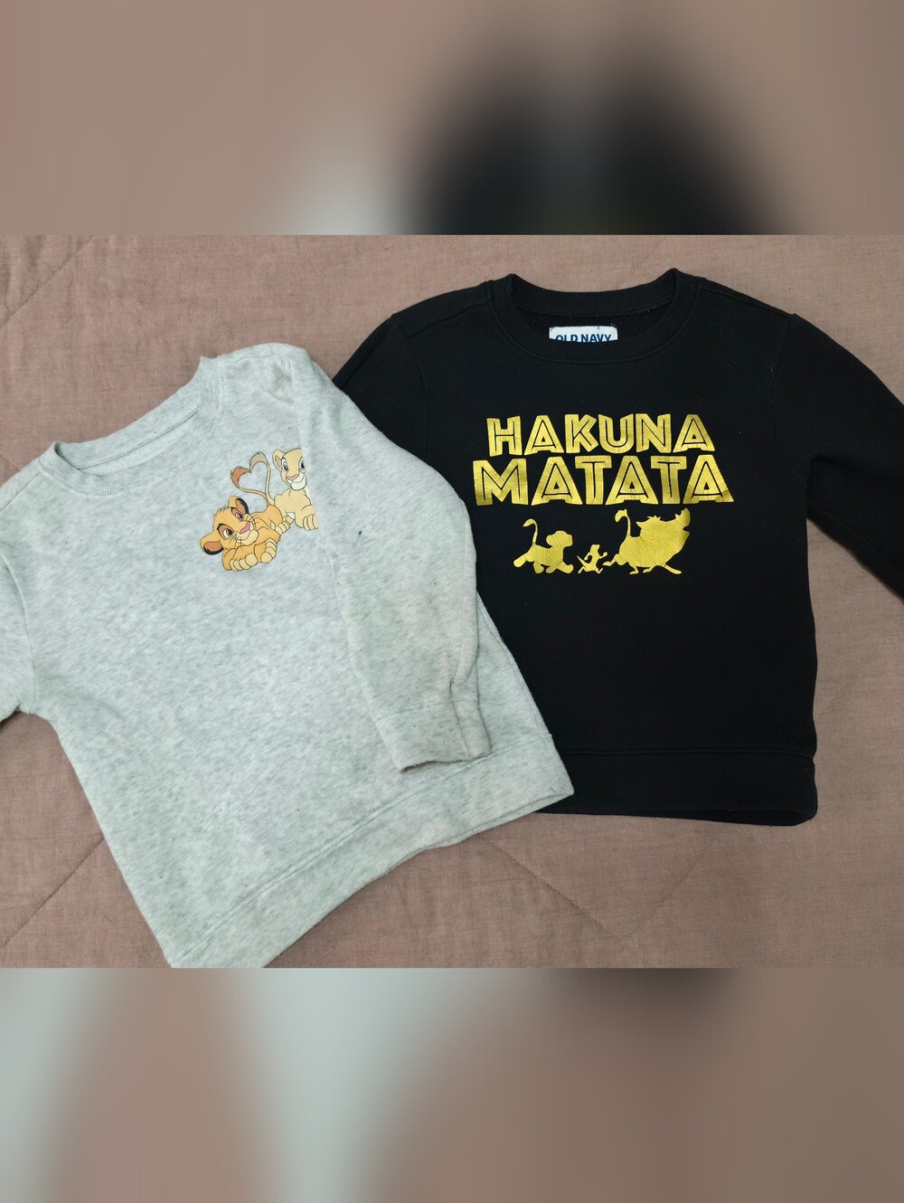 Old Navy Black & Heather Gray Kids' Disney Lion King Sweatshirt Duo